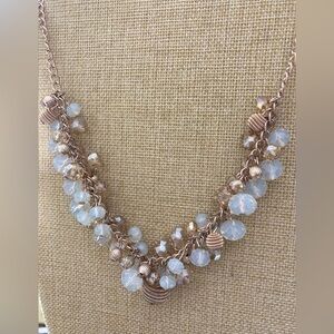 Glass and Metal Beads‎ Dangle Necklace
